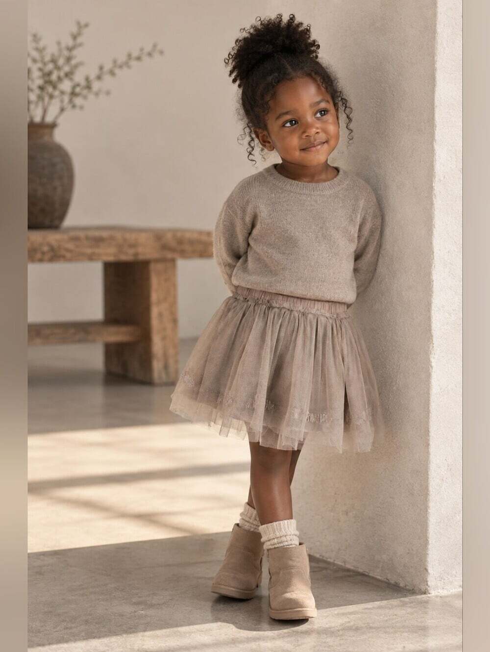 Zara Girls Taupe Tulle Tutu Skirt Size 2-3Y 98 Balletcore Fairy Party